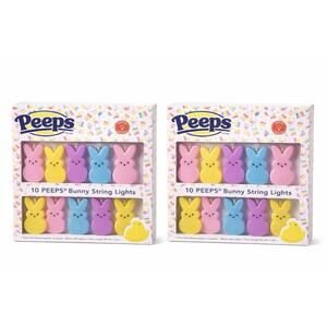 Set of 2 Peeps Pastel Bunny LED String Lights 5’